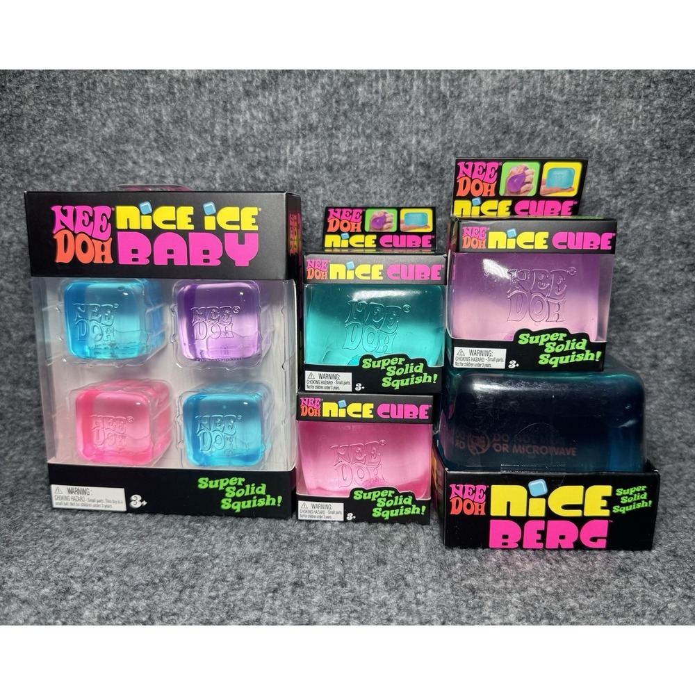 Schylling Nee Doh Lot Nice Cube, Nice Berg, Nice Ice Baby Authentic NEW SEALED